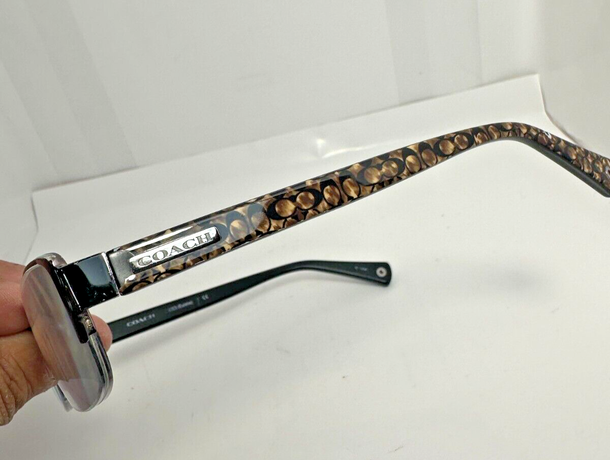 Coach Eyeglass Frames Satin Gunmetal/Beige Ocelot 9181 & Coach Hard Shell Case Coach Eyeglasses Hc 5053 9181 Satin Gun Beige Ocelot Sig  main image 4