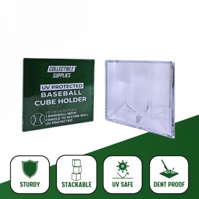 UV Protected Baseball Display Case | Acrylic Baseball Cube Clear Storage Case