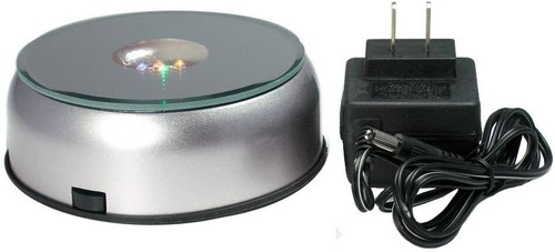 HONGVILLE 4-7 LED Light Colorful Laser Crystals Rotating Display Base Stand with - Picture 30 of 30