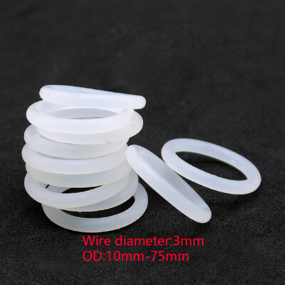 FOOD GRADE O-Ring. VARIOUS SIZES. CLEAR SILICONE Rubber O Rings White