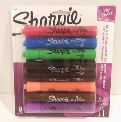 8-Pack Sharpie Flip Chart Markers Bullet Point Assorted Colors 22480 NEW