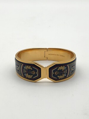 Michaela Frey Enameled Brass Setting 24K Gold Plated Bangle