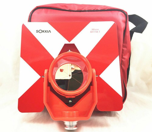 Sokkia Red Single Tilt Prism With Bag - Compatible With Sokkia Total Stations