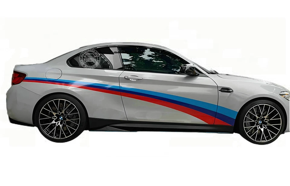 Pegatina gráfica de coche rayas de carreras para BMW X2 X3 X4 X5 X línea de cintura calcomanía de vinilo Foto 2 de 3