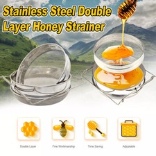 Honey Filter Double Sieve Screen Stainless Steel Strainer Beekeeping Equipment