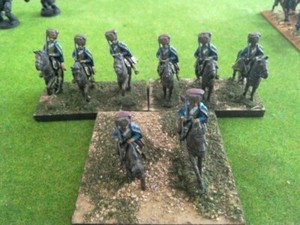 25/28mm pro-painted metal, unidentified Hussars x8