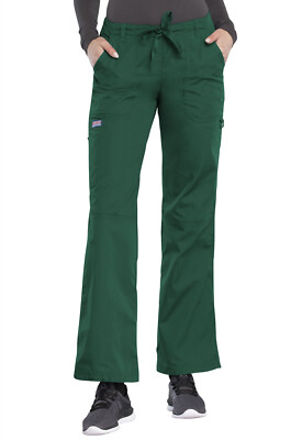 Hunter Green Cherokee Scrubs Workwear Low Rise Drawstring Cargo Pant 4020 HUNW