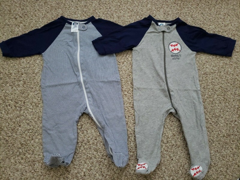 Gerber Lot Of 2 Knit Sleep And Play Sleeper 3-6 M EUC