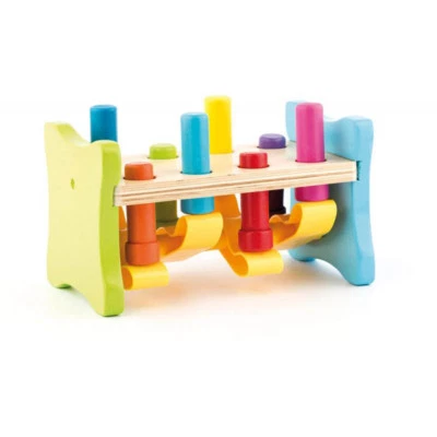 WOODYLAND HAMMER KLOPFBANK KLEINKINDER Holzspielzeug Hammerspiel & 8 Stifte Spiele # 91841