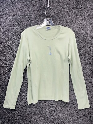 Vintage Old Navy Happy New Year Shirt Womens Large Green