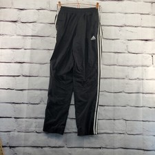 ADIDAS Windbreaker Pants Small Zip Ankle RipStop Pull On Black White