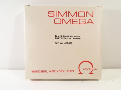 NEW Simmon Omega 2-1/4'' x 2-1/4'' Glassless Rapid Negative Carrier 423-107, RARE!