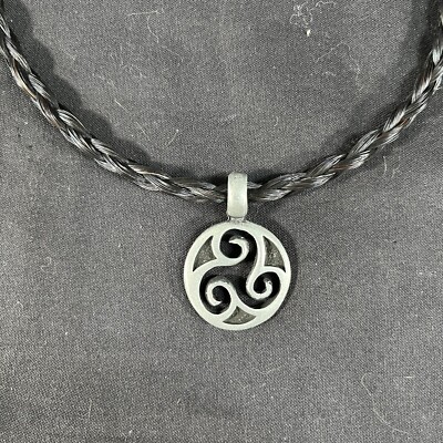 Jewelry Celtic Triskelion Spiral Pendant on Leather Cord Necklace