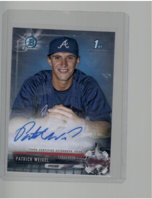 PATRICK WEIGEL BOWMAN 1ST ROOKIE AUTO 2017 BOWMAN CHROME  BASEBALL