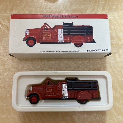 Vintage Die Cast Car Toy Ward LaFrance Fire Truck Readers Digest 1:64 Scale