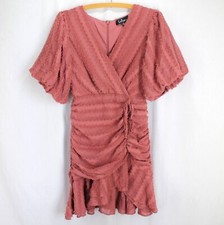 Lulus Cherish This Moment Ruched Mini Dress Womens S Rusty Rose Asymmetrical