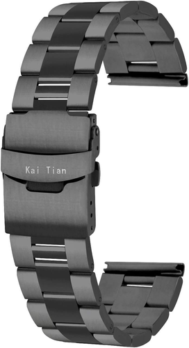 Stainless Steel Tapered Watch Band 20Mm 22Mm 24Mm Brushed & Polished Metal Wa...