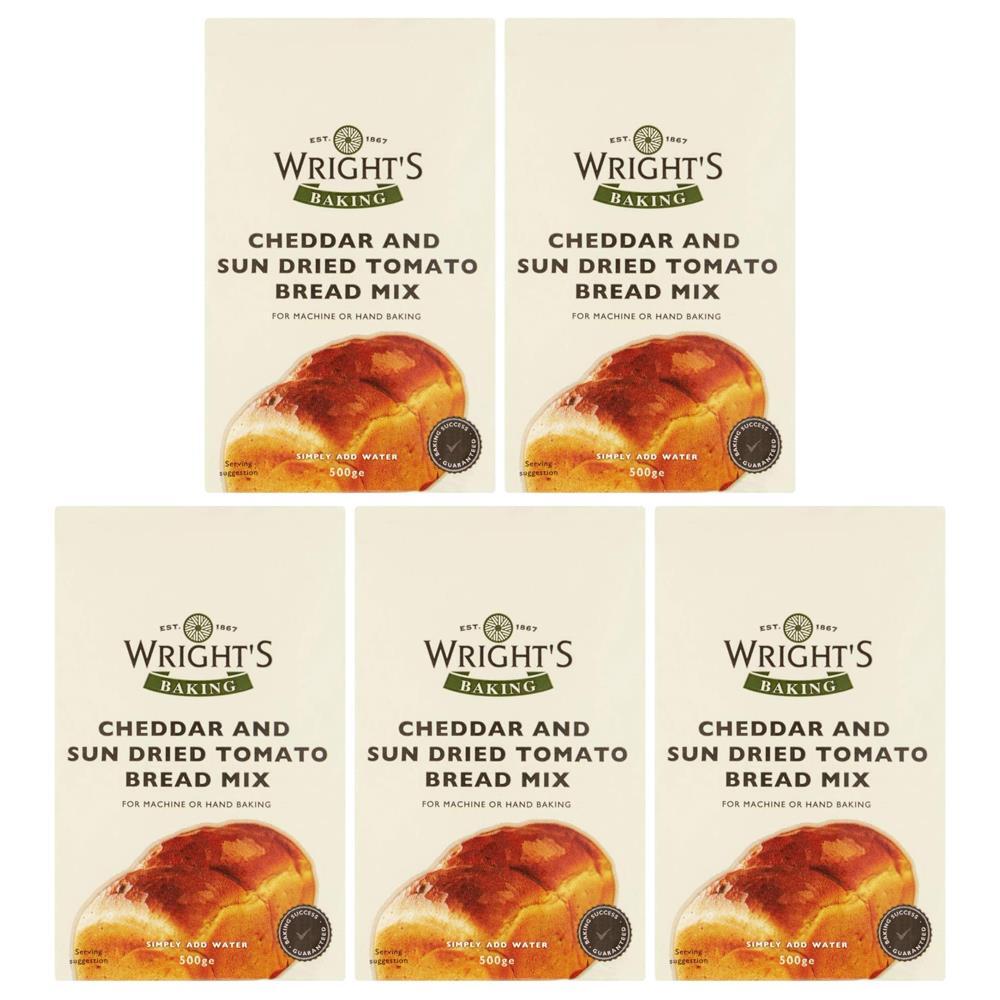 Wrights Baking Cheddar & Sun Dried Tomato Bread Mix 500g (Pack of 5)