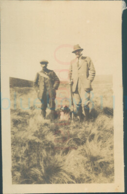 Scottish Moorland Walk Men & Dog 1917 Orig Photo Angus Gillan 4.3x2.7''