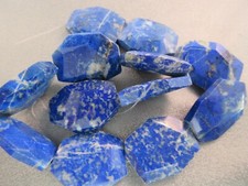 Lapis Lazuli Beads Flat Faceted 12pcs