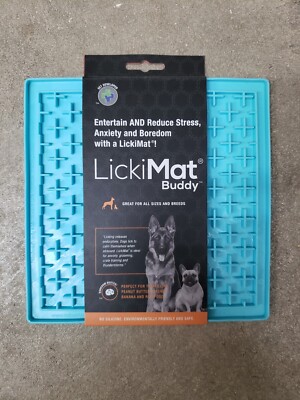LickiMat Buddy Slow Feeder Mat for Dogs of All Sizes - Blue