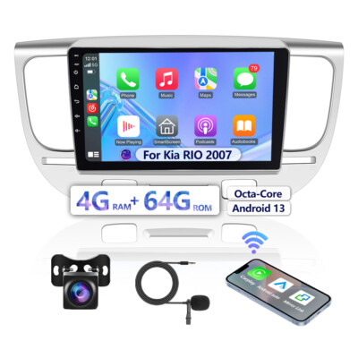 4+64GB For Kia Rio 2 2005-2011 Android 13 Carplay Car Stereo Radio GPS Navi Cam