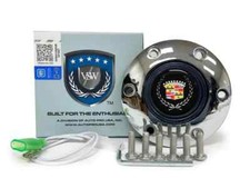 Chrome Steering Wheel 6 Hole Horn Button W Cadillac Crest Logo