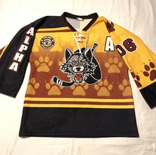 Rare Chicago Wolves Hockey Jersey Large 05-06 Alpha Wolf Made In USA Vintage