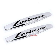 2Pcs Lorinser Metal Side Wing Fender Badge Emblem Stickers For Mercedes Benz
