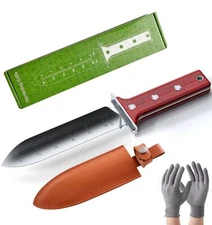 Hori Hori Garden Knife with Sheath Full Tang Soil & Weeding Knife Durable