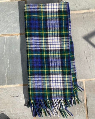 VTG 1970 MARTIN STANDUN WOOL FRINGE CELTIC TARTAN PLAID THROW BLKT. - ORIG. OWNR