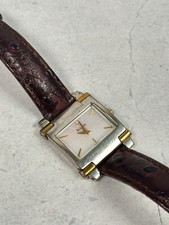Bulova Watch Womens 24mm Two Tone MOP Dial Brown Band 98L002 Quartz New Battery