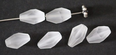 4 X Vintage Swarovski POLYGON Beads #5203 CRYSTAL MATTE 12mm X 8mm RARE!!