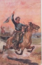 TUCK 9531  THE WILD WEST USA  SERIES  I  - THROWING THE LARIAT-  HARRY PAYNE