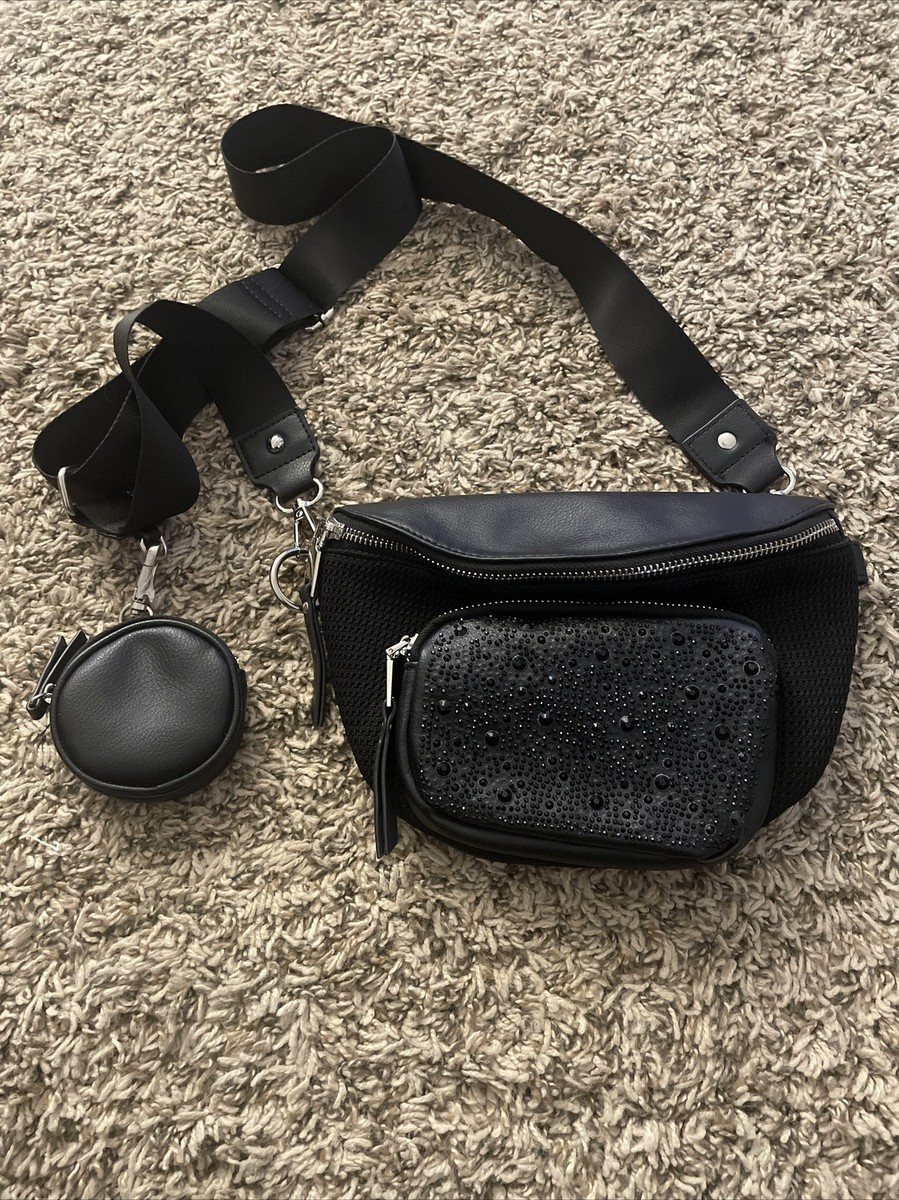Madden NYC Women's Crystal Fanny Pack Crossbody, Black | eBay