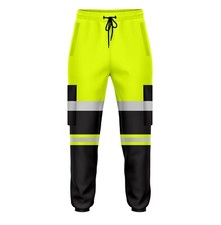 Hi Viz Vis Safety Work Fleece Trousers Bottoms Jogging Joggers Sweat Pants S-2XL