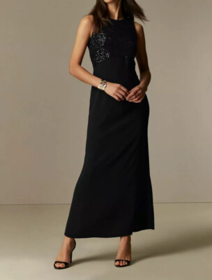 wallis black sequin dress Wallis Black Sequin Shift Dress Size 16
