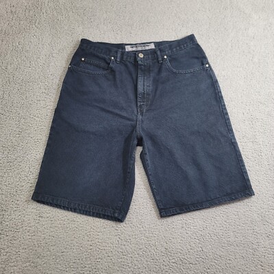 Vintage Anchor Blue Shorts Men's 33 Blue Dark Loose Baggy Denim