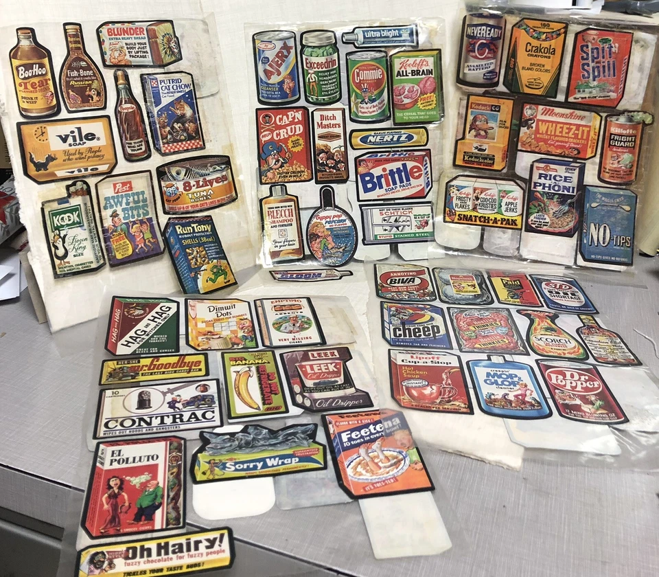 Fleer Crazy Covers Whacky Packages HUGE LOT 250 Different Used Stickers - Image 2 of 4