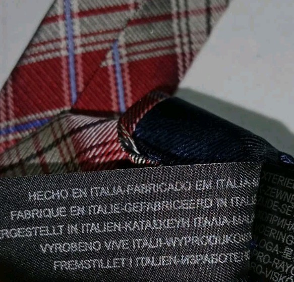 Massimo Dutti Men's Red Plaid Tie Classic Tartan Pattern Necktie image 3