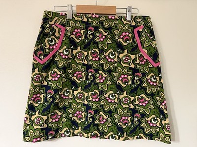 Lilly Pulitzer Nutty Professor Green Pink Floral Mini Skirt 4