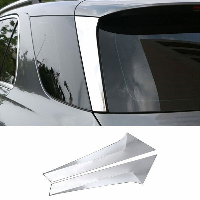 2pcs Silver Titanium Cover Trim C Pillar Panel Window Fit For Benz GLE 2020-2022