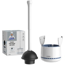 MR.SIGA Toilet Plunger with Holder, Plungers for 21.1 x 6.7 Inch, White