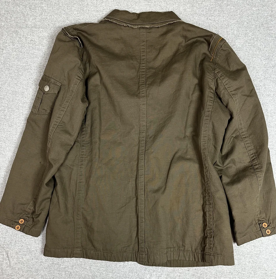 Chaqueta Guess Marciano Para Hombres 2XL Verde Oliva Militar Campo Safari Utilidad Lona Foto 2 de 4