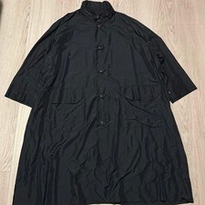 Issey Miyake Men's Nylon Long Coat Hooded Medium Size Black FD AHA