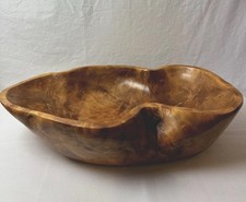 Vintage Hand Carved Large Wooden Bowl, 1992 A.Y.