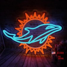 Neon Sign for Rugby Football - Suitable for Dolphins Logo for Wall Decor