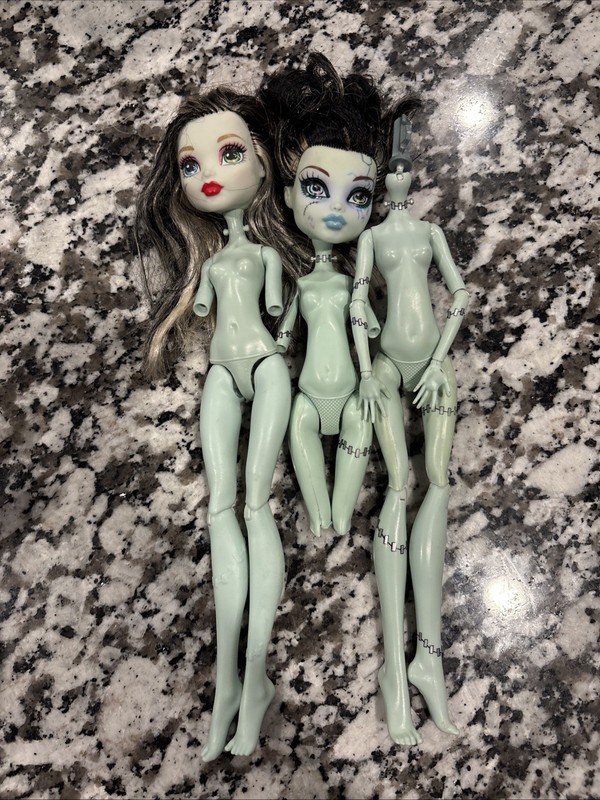 Monster High FRANKIE STEIN Lot Of 3 Dolls Restoration Parts Custom Projects (C)