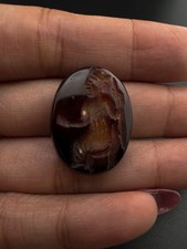 Ancient Roman Agate Cabochon With King Roman Intaglio