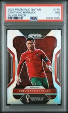 2022 PANINI PRIZM WORLD CUP QATAR SILVER PRIZM #175 CRISTIANO RONALDO PSA 7
